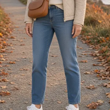 Detail crop of an SI-generated outfit illustration showing a jeans, similar to the listed item, not exact